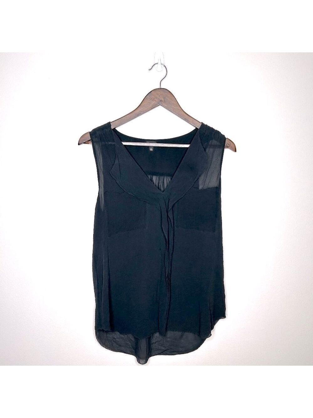 Aritzia T. Babaton Silk Sleeveless Blouse Medium Black